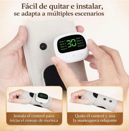 Handstim Pro-Masajeador eléctrico portatil con calor, ergonomico con 8 modos y 30 niveles