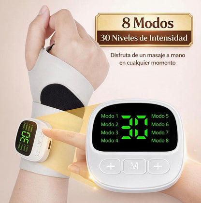 Handstim Pro-Masajeador eléctrico portatil con calor, ergonomico con 8 modos y 30 niveles